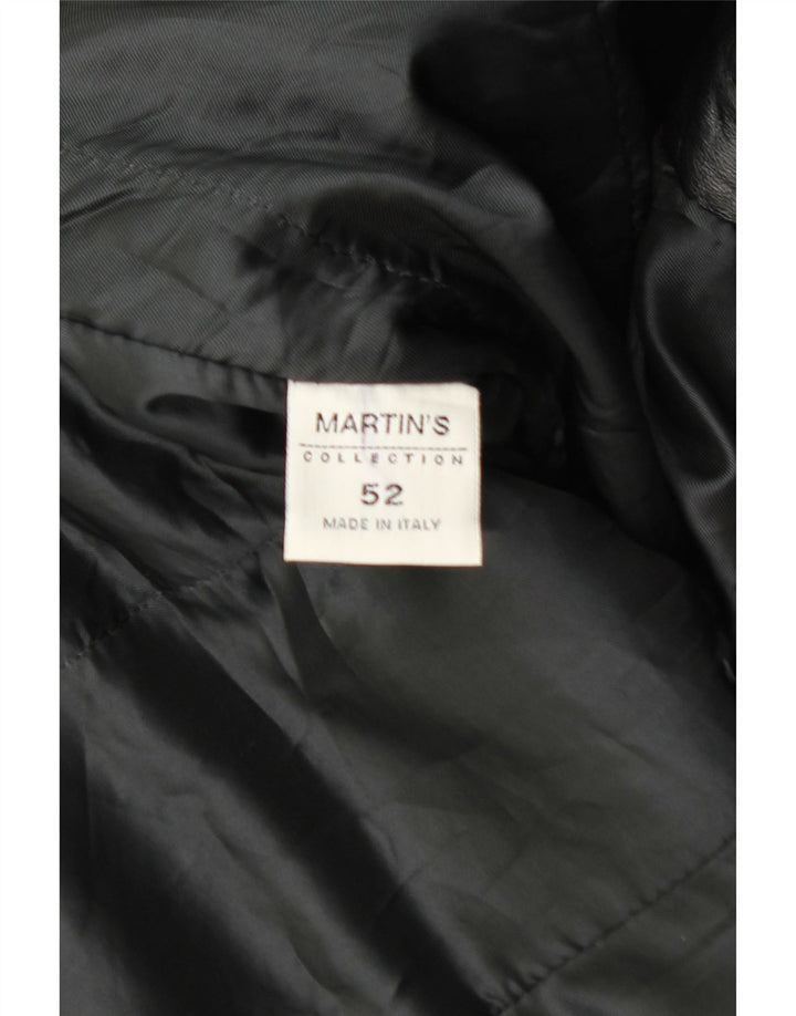 MARTIN'S Mens Leather Coat IT 52 XL Black Leather