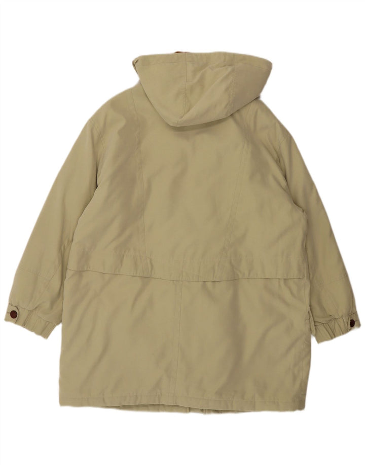 Ensign Womens Hooded Windbreaker Coat US 16 2XL Beige Polyester