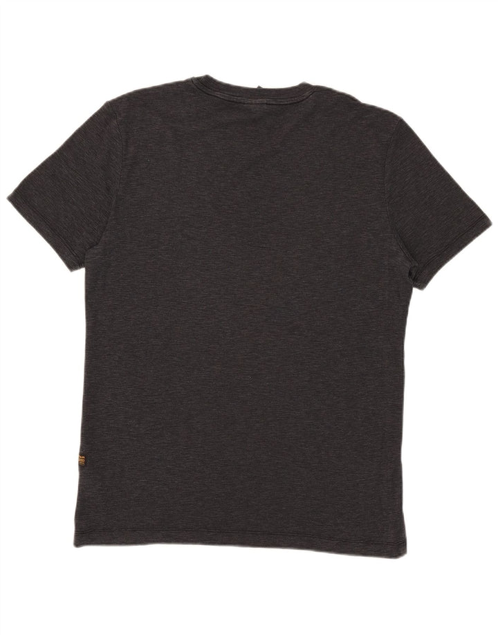 G-Star Mens Graphic T-Shirt Top Medium Black Flecked Cotton