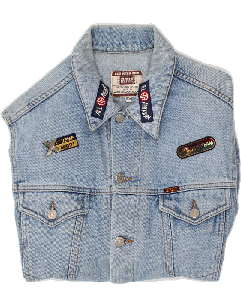 RIFLE Mens Denim Gilet UK 34 XS Blue Vintage Rifle and Second-Hand Rifle from Messina Hembry 