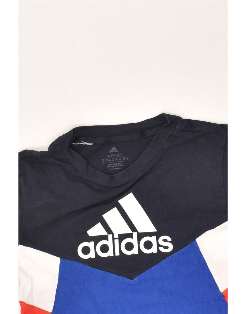 ADIDAS Boys Graphic T-Shirt Top 9-10 Years Multicoloured Colourblock | Vintage Adidas | Thrift | Second-Hand Adidas | Used Clothing | Messina Hembry 