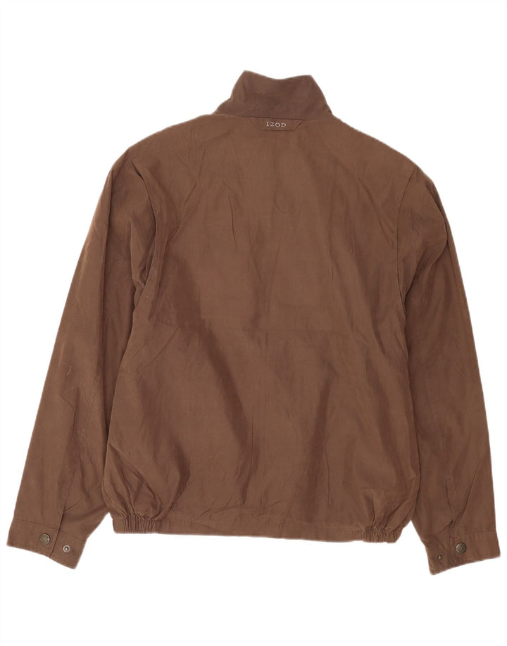 Izod Mens Bomber Jacket UK 36 Small Brown Polyester