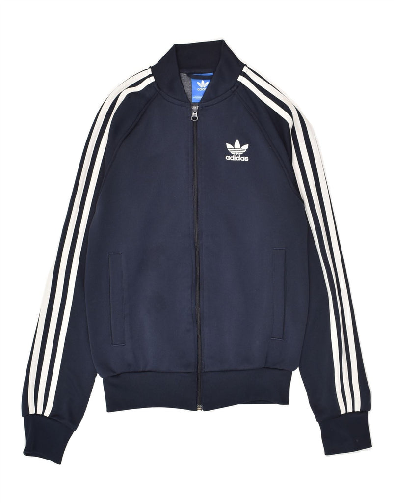 ADIDAS Mens Tracksuit Top Jacket XS Navy Blue Polyester | Vintage Adidas | Thrift | Second-Hand Adidas | Used Clothing | Messina Hembry 