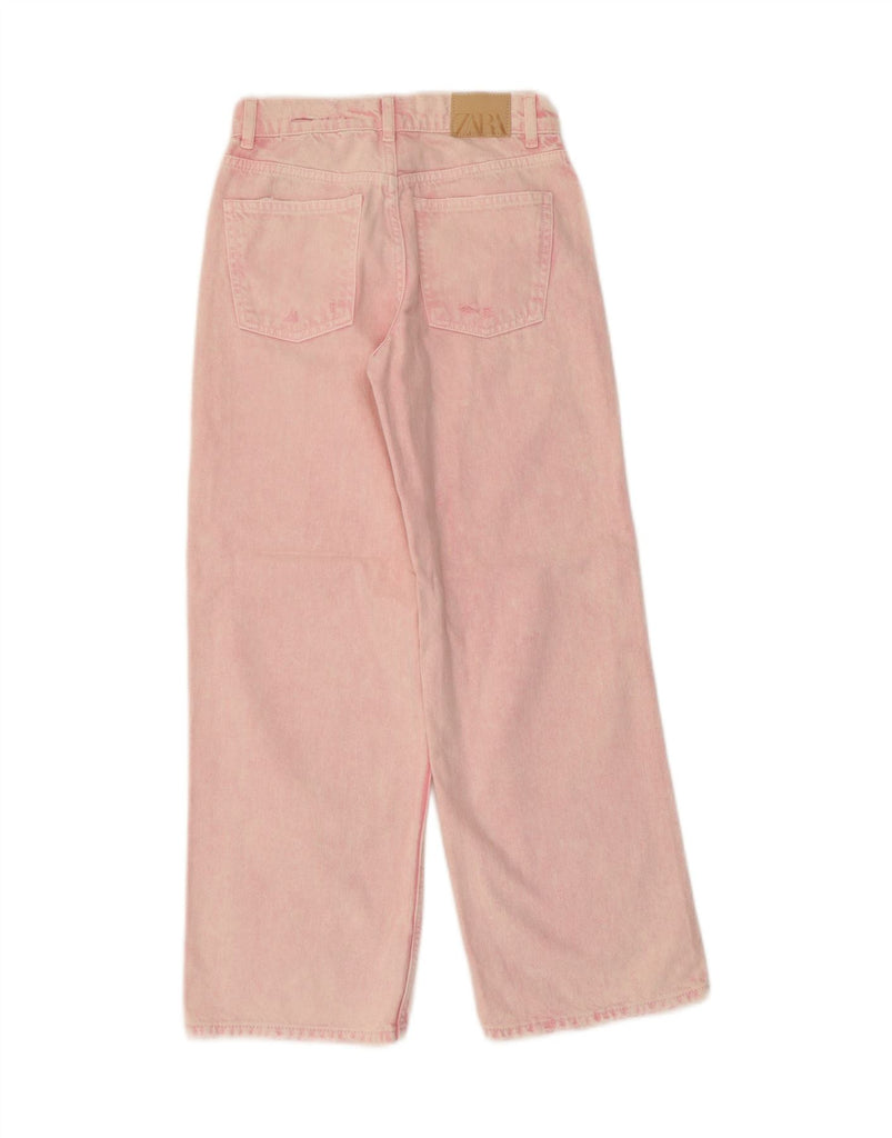 ZARA Girls Wide Leg Jeans 13-14 Years W26 L27 Pink Cotton Vintage Zara and Second-Hand Zara from Messina Hembry 