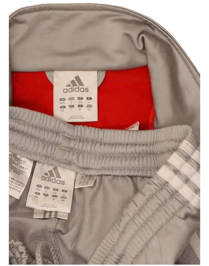 Adidas Mens Full Tracksuit UK 36/38 Small  Grey Colourblock Polyester