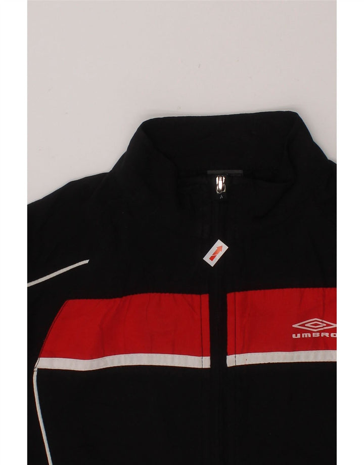 UMBRO Boys Graphic Tracksuit Top Jacket 3-4 Years Black Colourblock Vintage Umbro and Second-Hand Umbro from Messina Hembry 
