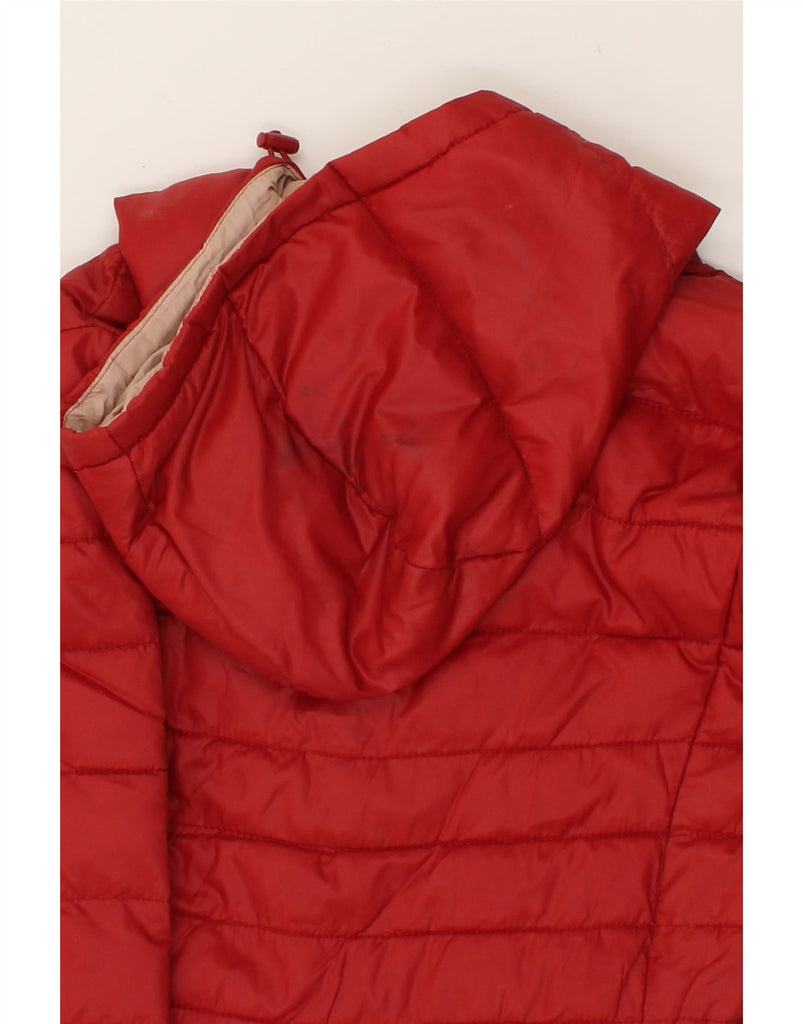 ONLY Womens Hooded Padded Jacket UK 12 Medium Red Nylon | Vintage Only | Thrift | Second-Hand Only | Used Clothing | Messina Hembry 