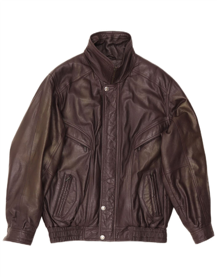 Vintage Mens Leather Jacket IT 48 Medium Brown Leather