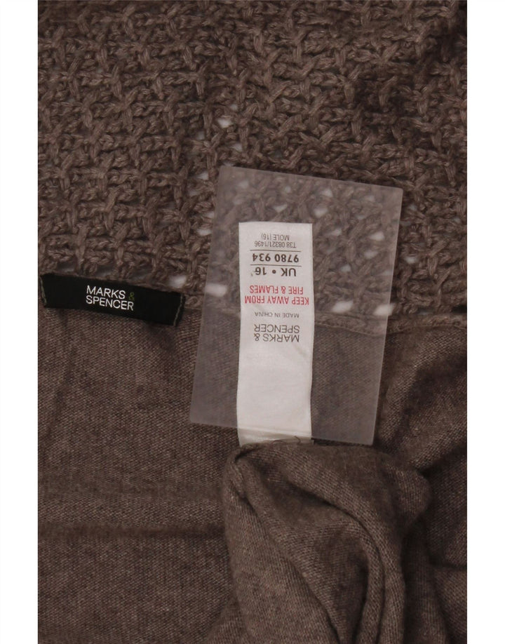 MARKS & SPENCER Womens Asymmetric Cardigan Sweater UK 16 Large Grey