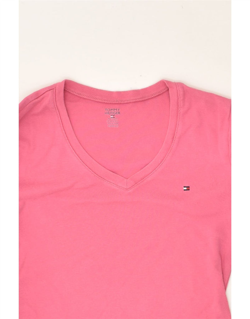 TOMMY HILFIGER Womens Top Long Sleeve UK 6 XS Pink Cotton | Vintage Tommy Hilfiger | Thrift | Second-Hand Tommy Hilfiger | Used Clothing | Messina Hembry 