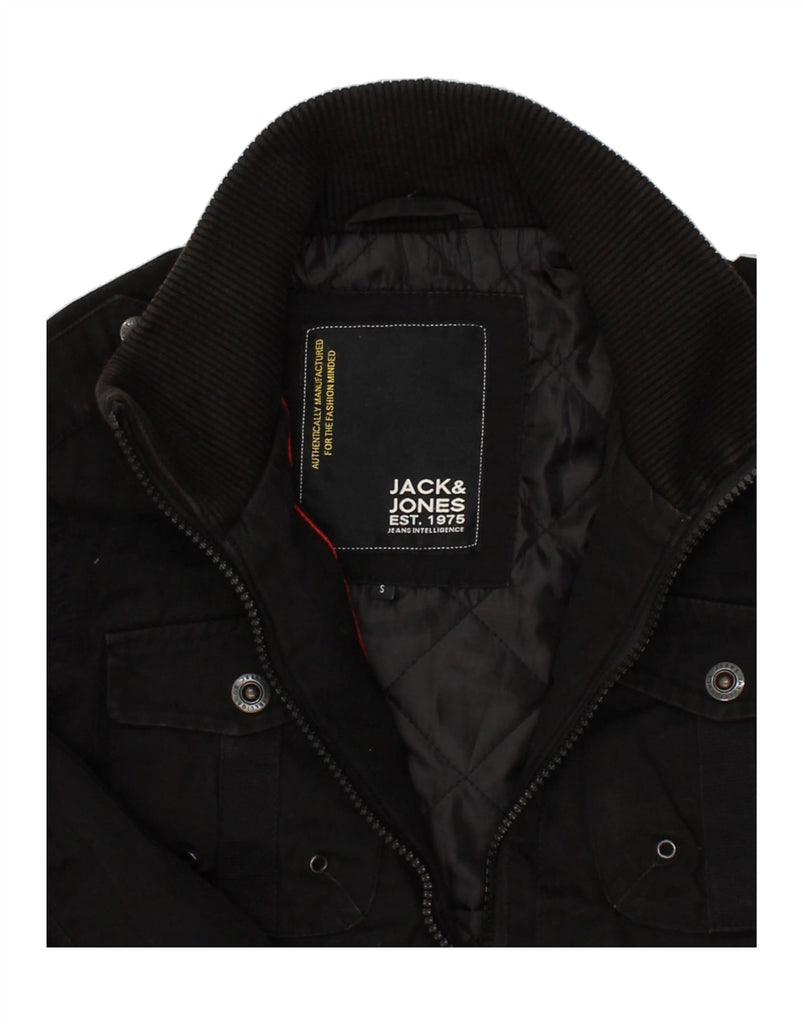 JACK & JONES Mens Military Jacket UK 36 Small Black Cotton | Vintage Jack & Jones | Thrift | Second-Hand Jack & Jones | Used Clothing | Messina Hembry 