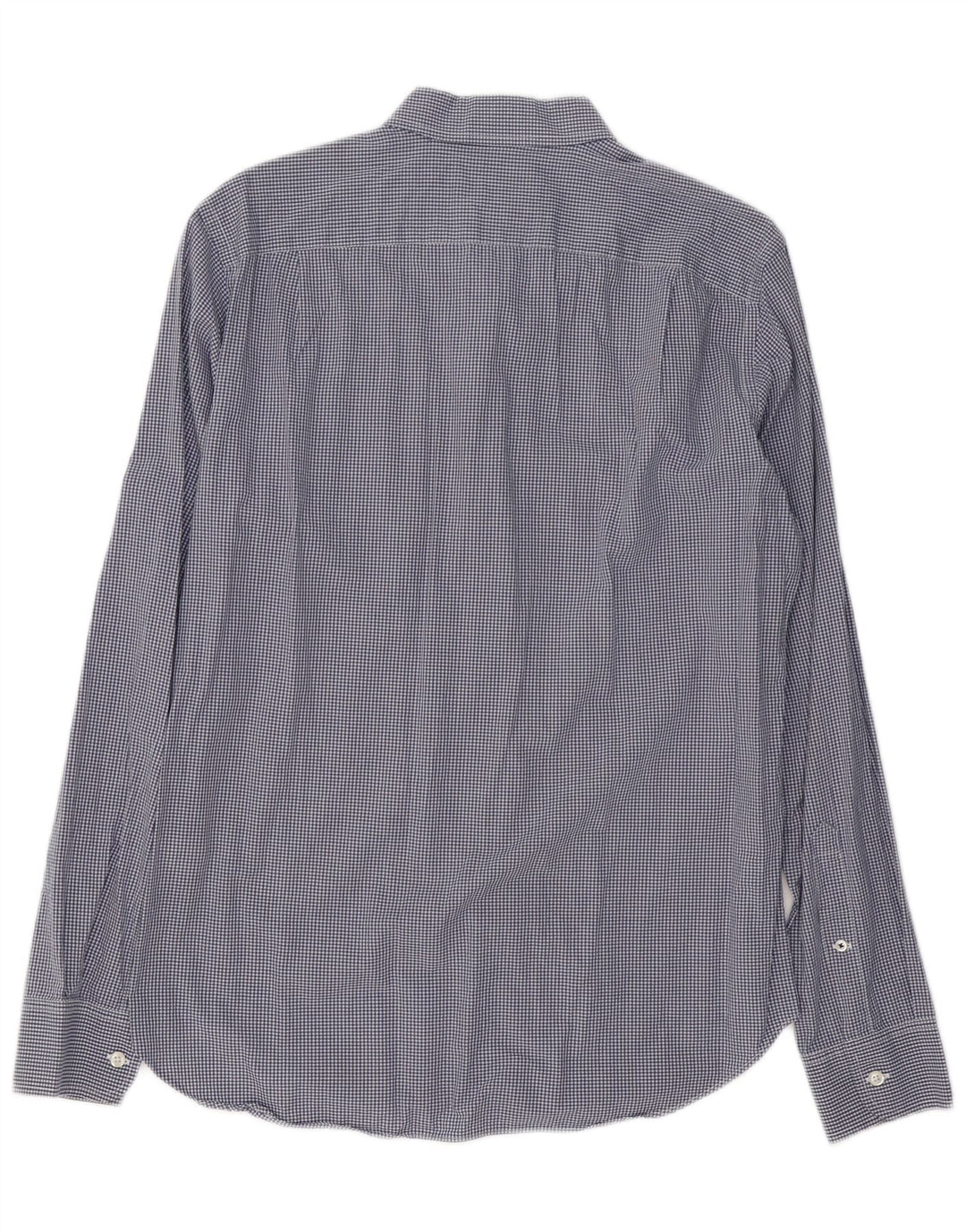 BONOBOS Mens Slim Fit Shirt Medium Navy Blue Gingham Cotton