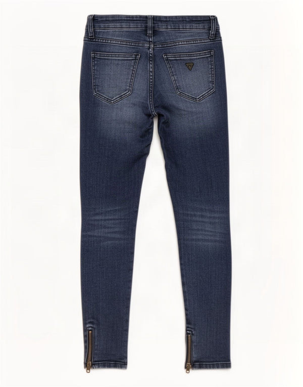 Guess Womens Distressed Skinny Jeans W27 L28 Blue Cotton