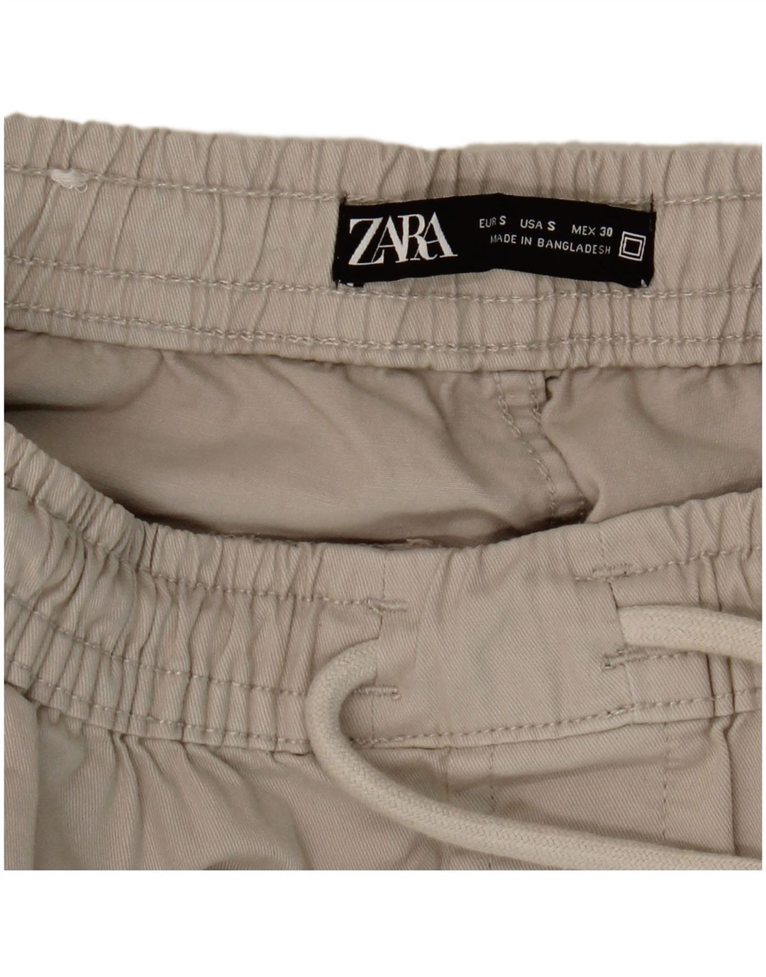 Zara Mens Joggers Cargo Trousers Small W30 L26 Beige