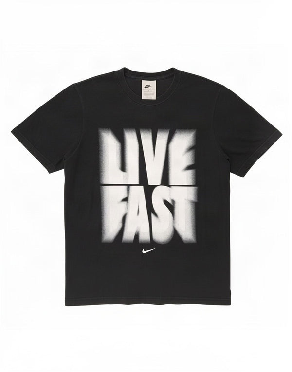 Nike Mens Graphic T-Shirt Top UK 36/38 Small Black Cotton