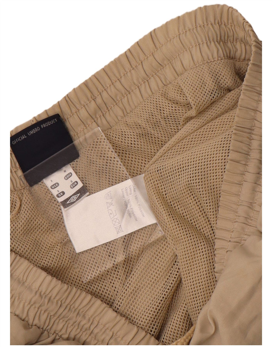 Umbro Mens Graphic Tracksuit Trousers Small  Beige Polyester