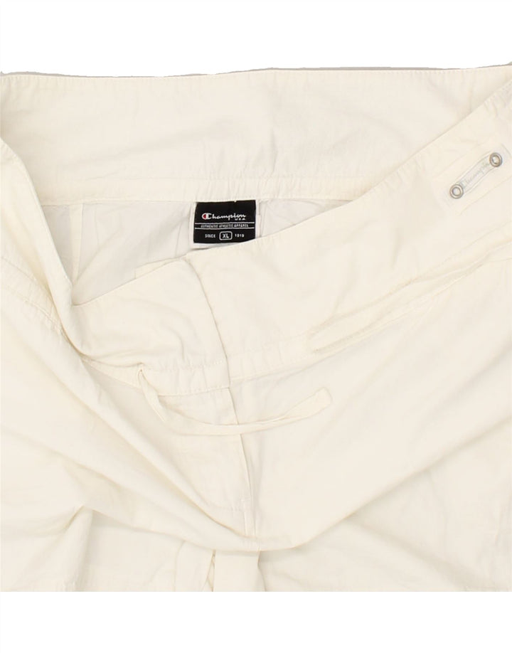 CHAMPION Womens Hot Pants UK 18 XL W32 White Cotton | Vintage Champion | Thrift | Second-Hand Champion | Used Clothing | Messina Hembry 