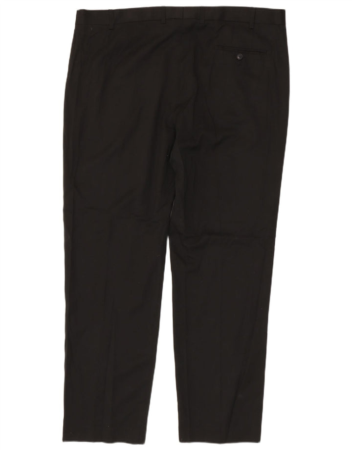 Marks & Spencer Mens Straight Regular Suit Trousers W42 L33 Black Polyester