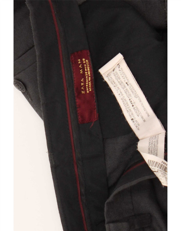 Zara Mens Straight Chino Trousers EU 48 XL W38 L29 Grey Polyester