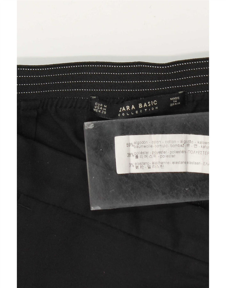Zara Womens Slim Chino Trousers Medium W29 L28 Black Cotton