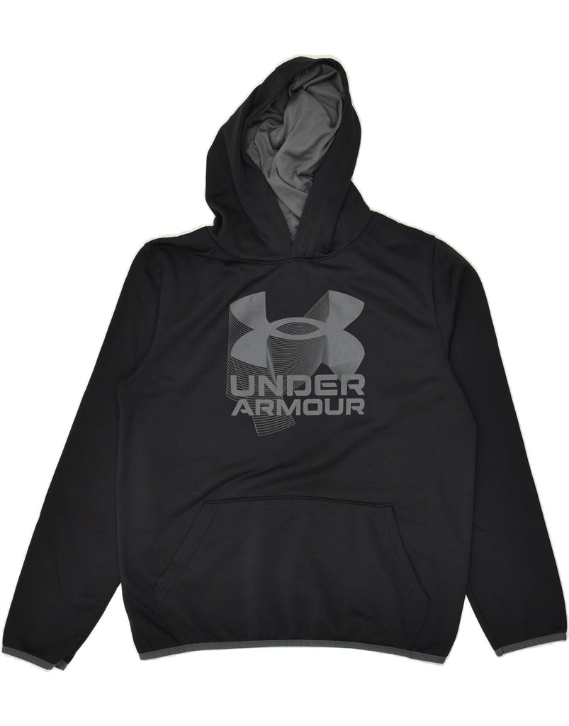 UNDER ARMOUR Boys Cold Gear Graphic Hoodie Jumper 11-12 Years Large Black | Vintage Under Armour | Thrift | Second-Hand Under Armour | Used Clothing | Messina Hembry 