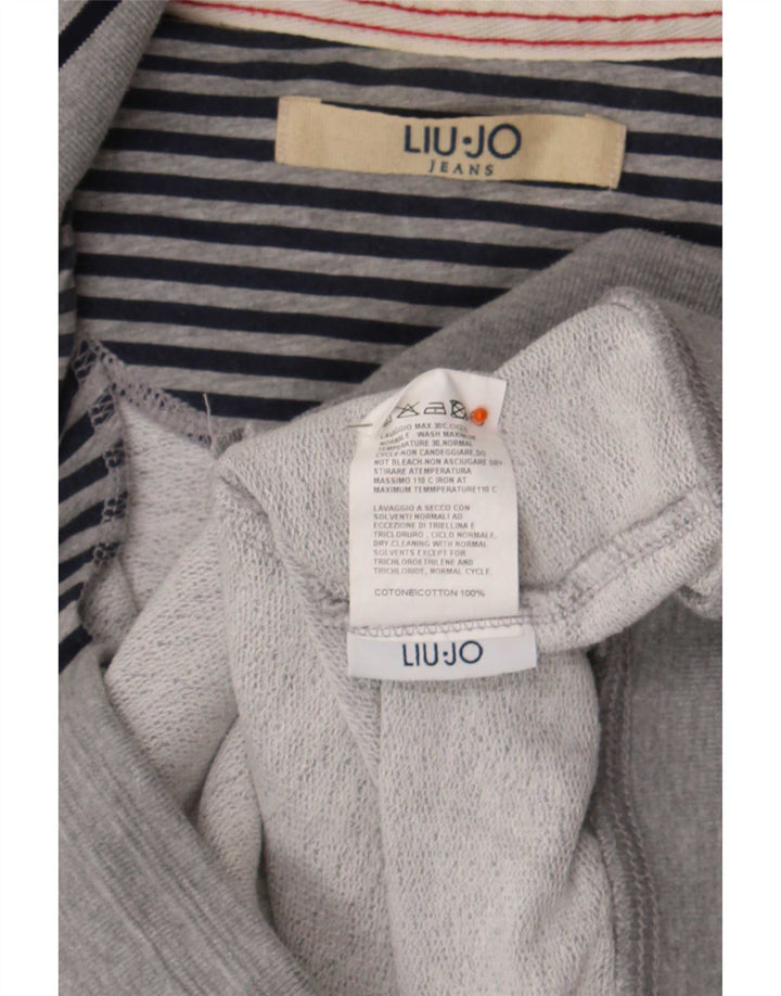 Liu Jo Mens Graphic Tracksuit Top Jacket XL Grey Cotton