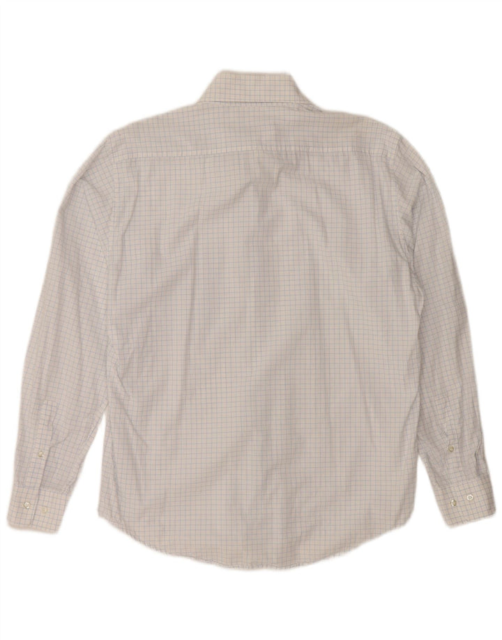GIANMARCO VENTURI Mens Shirt Size 42 16 1/2 Large White Check Cotton