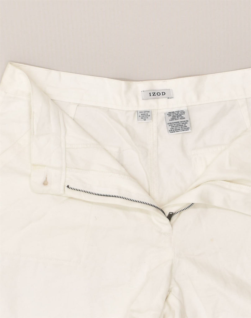 IZOD Womens Chino Shorts US 12 Large W32 White Cotton | Vintage Izod | Thrift | Second-Hand Izod | Used Clothing | Messina Hembry 