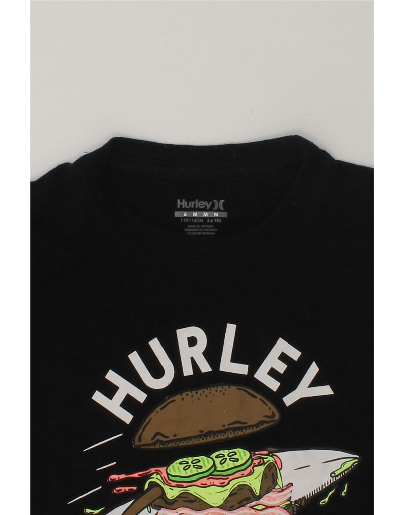 HURLEY Boys Graphic T-Shirt Top 5-6 Years Medium  Black Cotton | Vintage Hurley | Thrift | Second-Hand Hurley | Used Clothing | Messina Hembry 