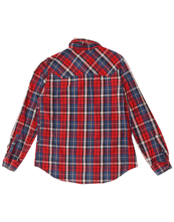 Zara Womens Flannel Shirt UK 14 Medium Red Check
