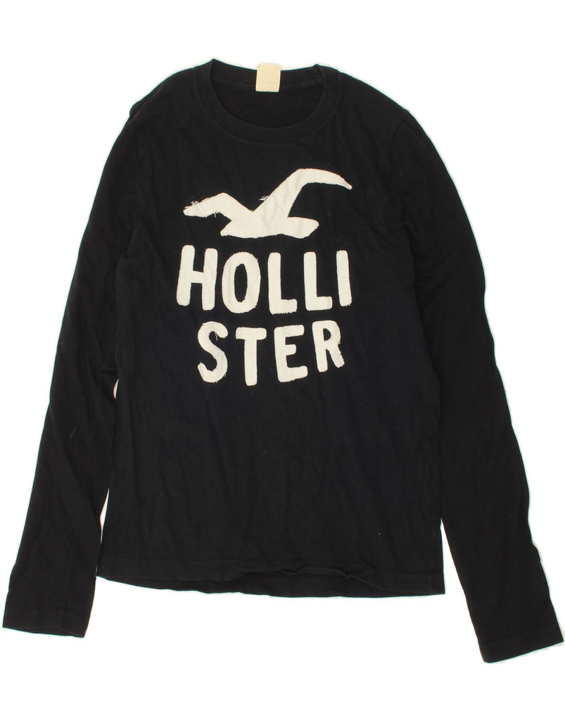 HOLLISTER Mens Graphic Top Long Sleeve Small Black Cotton Vintage Hollister and Second-Hand Hollister from Messina Hembry 
