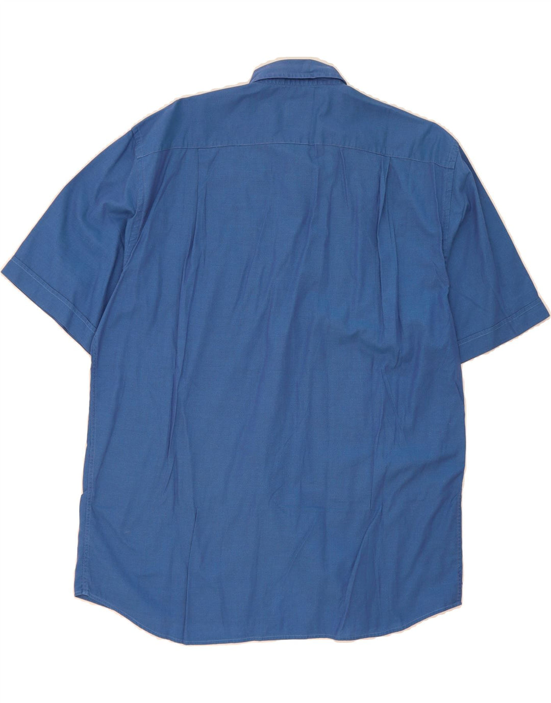 ROCCOBAROCCO Mens Short Sleeve Shirt Size 17 43 XL Blue Cotton Vintage Roccobarocco and Second-Hand Roccobarocco from Messina Hembry 