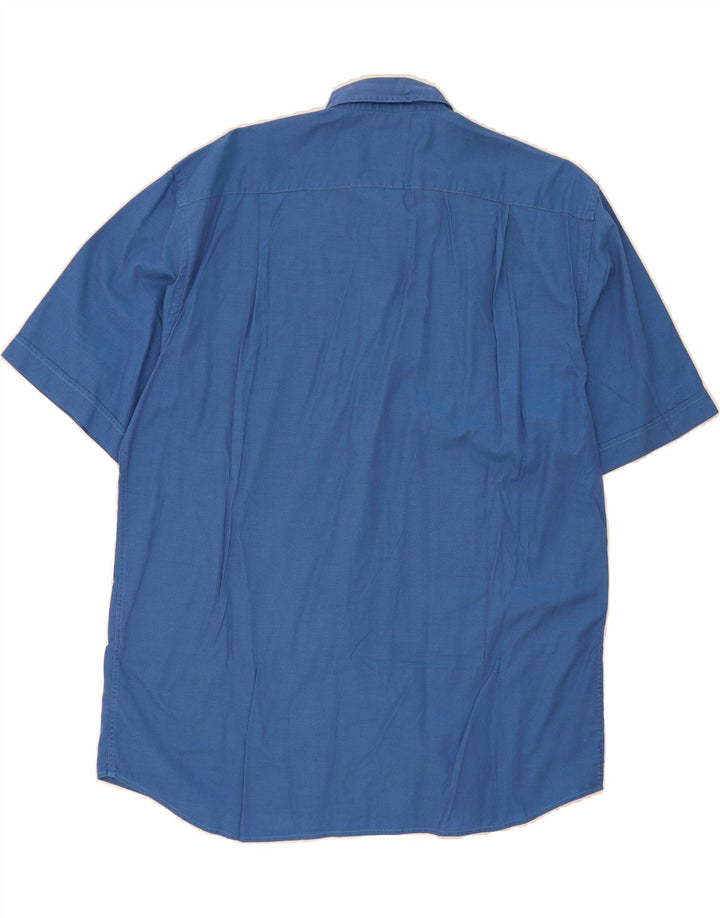 ROCCOBAROCCO Mens Short Sleeve Shirt Size 17 43 XL Blue Cotton Vintage Roccobarocco and Second-Hand Roccobarocco from Messina Hembry 