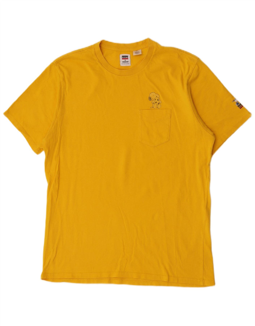Levi's Mens Peanuts T-Shirt Top Medium Yellow