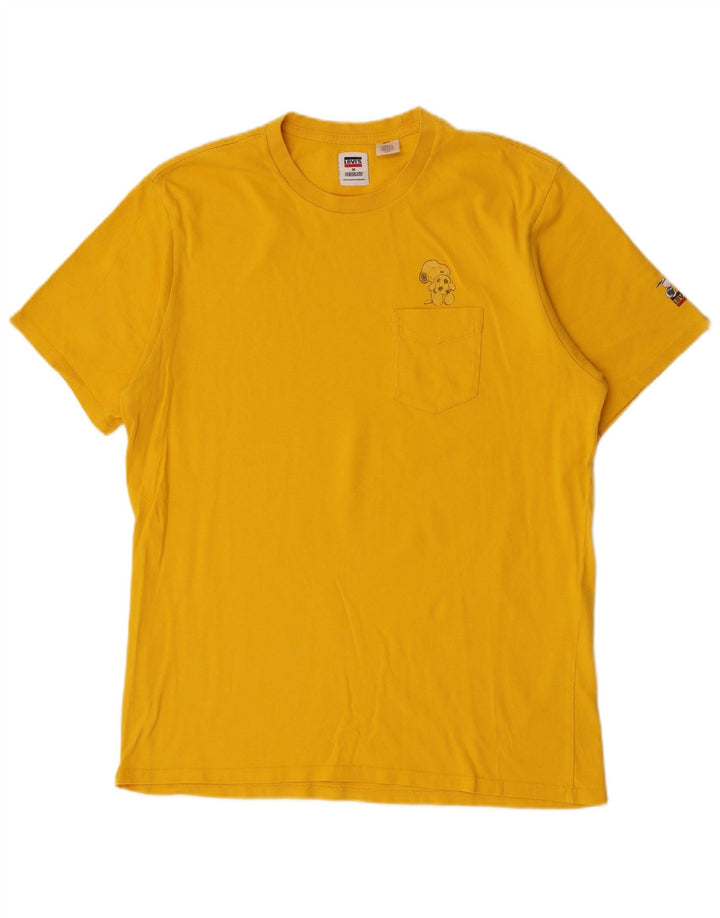 Levi's Mens Peanuts T-Shirt Top Medium Yellow