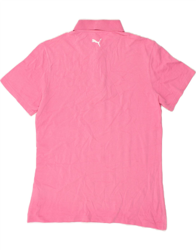 PUMA Womens Polo Shirt UK 14 Medium Pink Cotton | Vintage Puma | Thrift | Second-Hand Puma | Used Clothing | Messina Hembry 