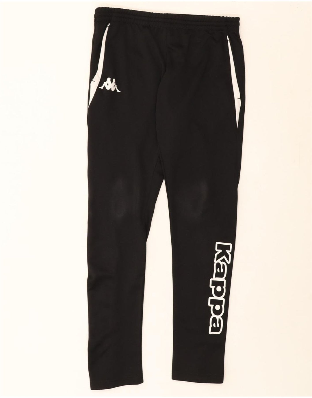 KAPPA Womens Graphic Tracksuit Trousers UK 14 Large Black Polyester Vintage Kappa and Second-Hand Kappa from Messina Hembry 