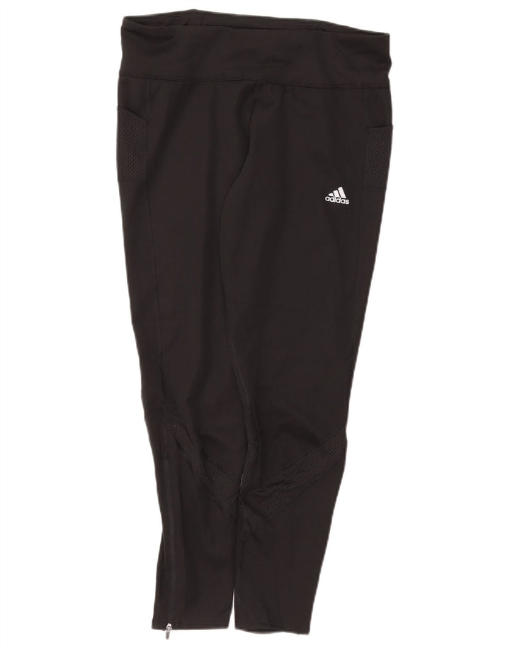 ADIDAS Womens Aeroready Leggings UK 16/18 Large Black Polyester