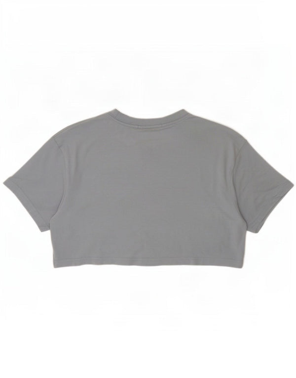 Calvin Klein Jeans Womens Crop Graphic T-Shirt Top UK 10 Small Grey