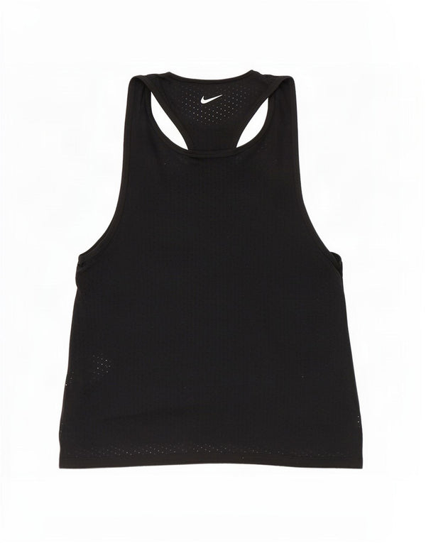 Nike Womens Dri Fit Vest Top UK 10 Small Black Polyester