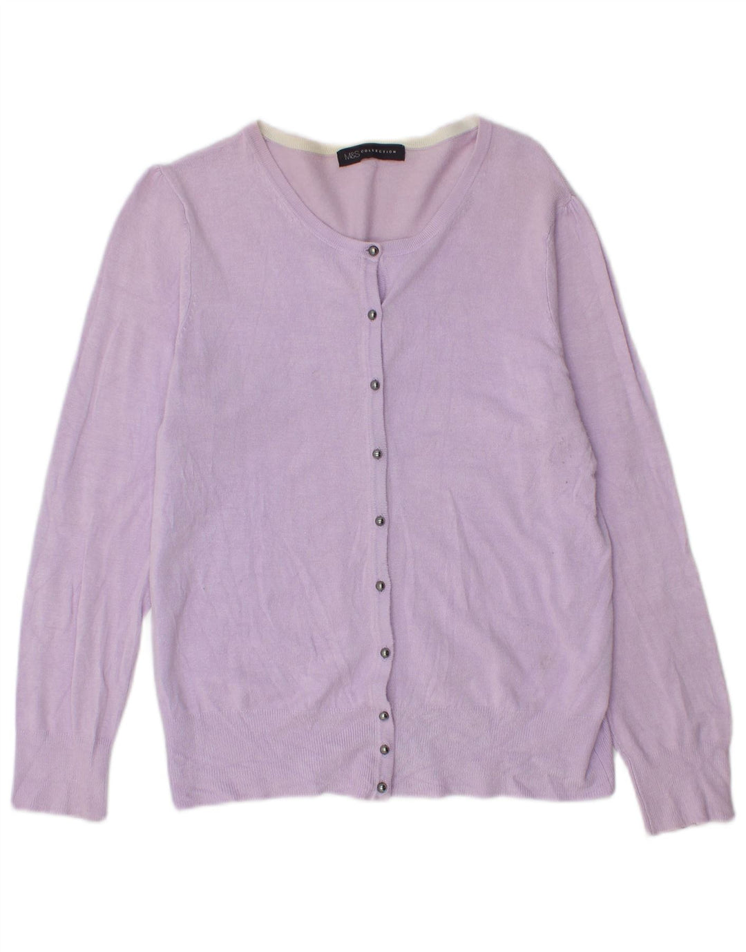 MARKS & SPENCER Womens Cardigan Sweater UK 14 Medium Purple Viscose