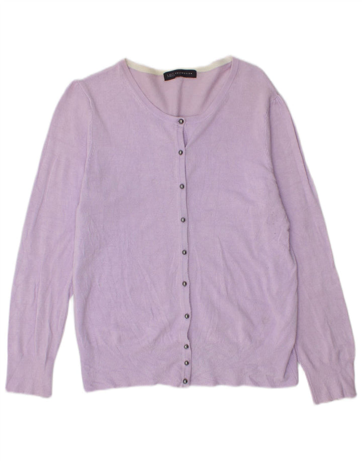 MARKS & SPENCER Womens Cardigan Sweater UK 14 Medium Purple Viscose
