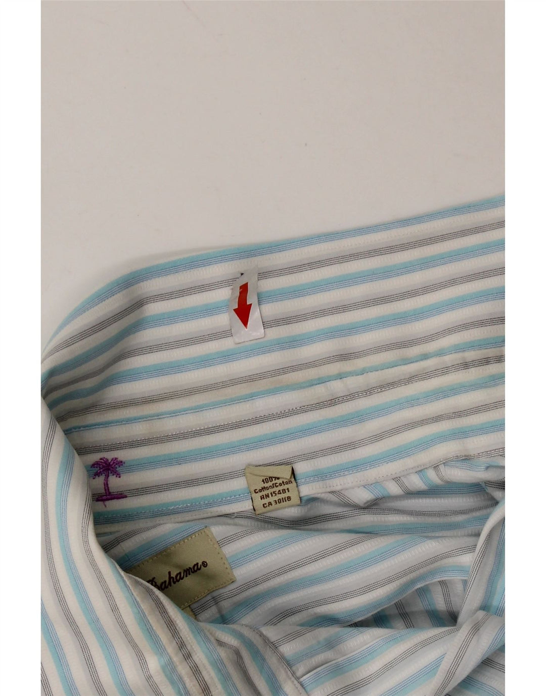 TOMMY BAHAMA Mens Shirt Size 16 Large Blue Pinstripe Cotton
