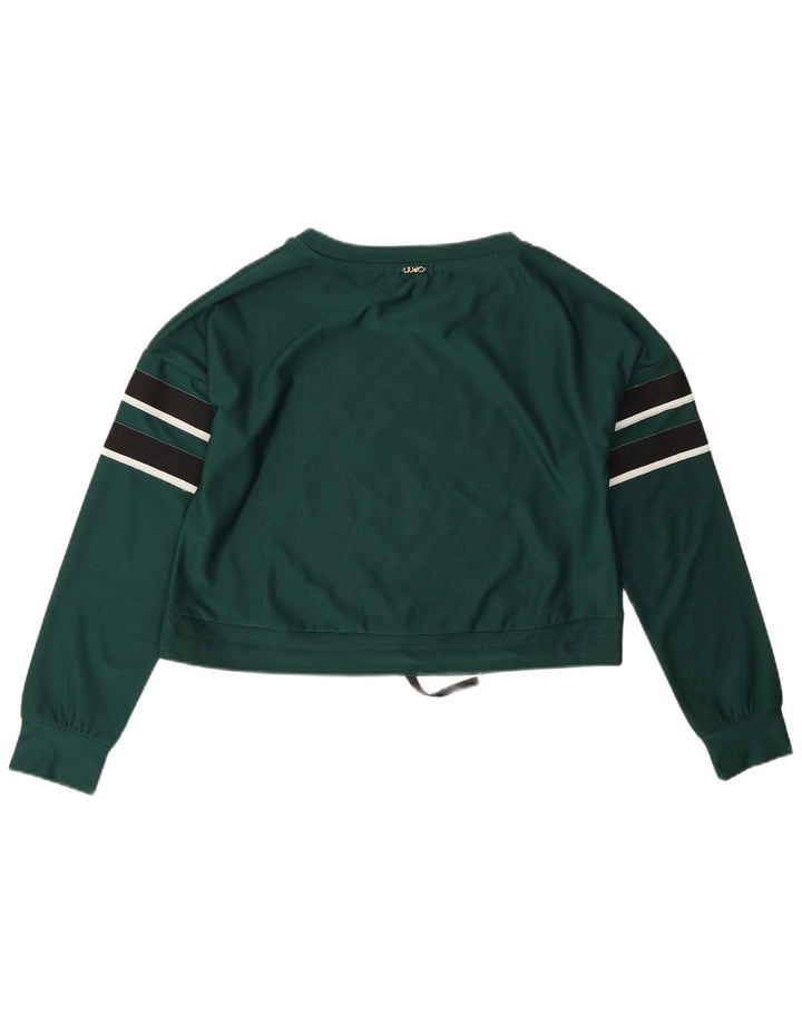 Liu Jo Womens Oversized Graphic Sweatshirt Jumper UK 10 Small Green
