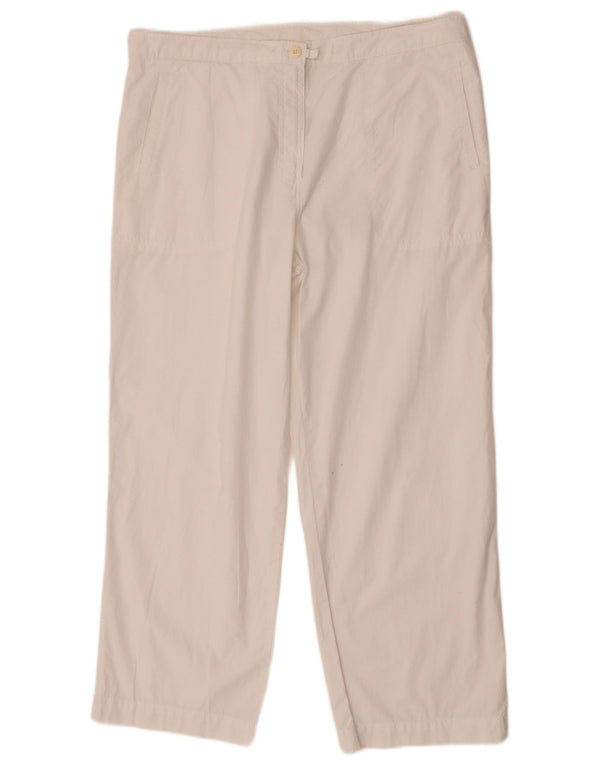 Marks & Spencer Womens Straight Chino Trousers UK 14 Large W34 L26 White