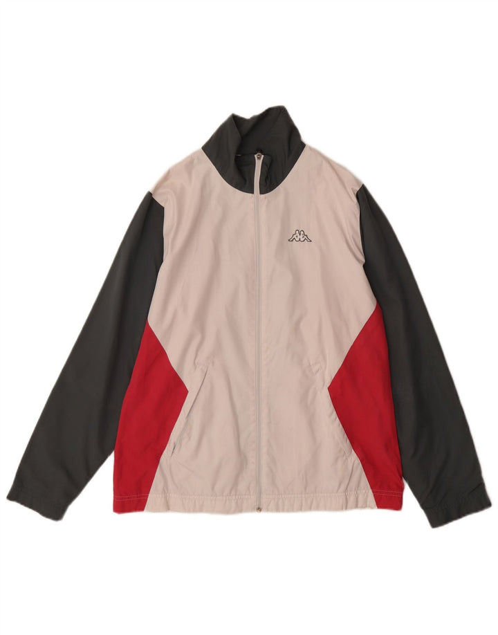 KAPPA Mens Tracksuit Top Jacket Small White Colourblock Polyester