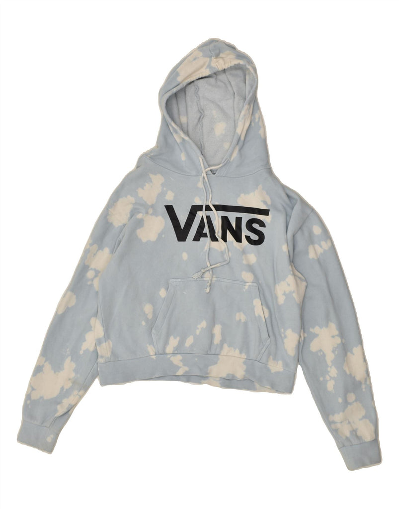 VANS Womens Crop Graphic Hoodie Jumper UK 10 Small Blue Tie Dye Cotton | Vintage Vans | Thrift | Second-Hand Vans | Used Clothing | Messina Hembry 