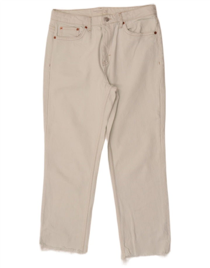 TOPSHOP Womens Crop Straight Jeans W30 L25 White