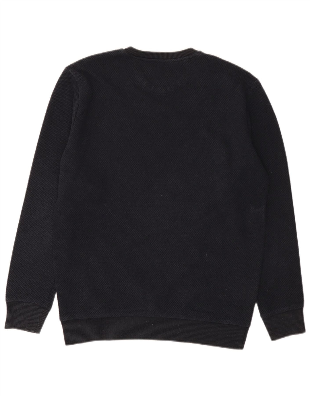 Zara Mens Crew Neck Jumper Sweater Medium Navy Blue Polyester