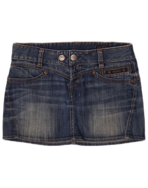 Herrlicher Womens Low Waist Mini Denim Skirt W29 Medium Blue Cotton